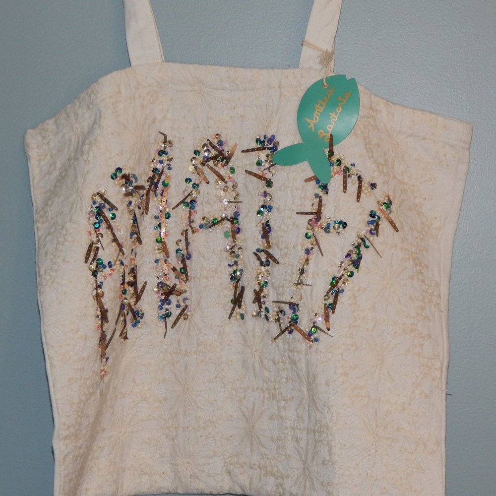 Antica Sartoria "AMALFI" Beaded Tote Bag Beach Tote Day Bag NEW WITH TAGS